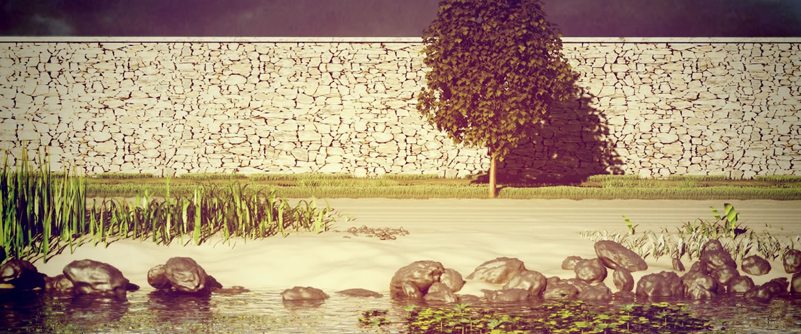 originate · 3D Visualisierung Mauer